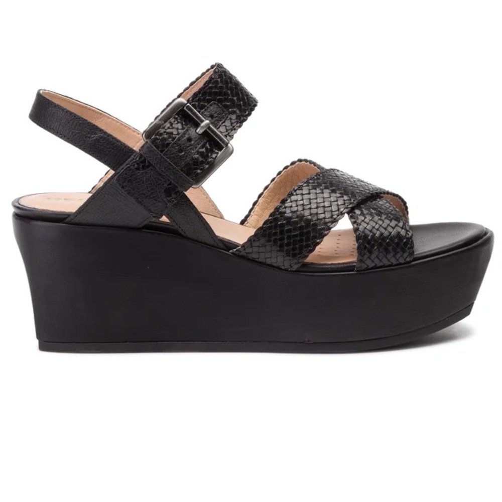 GEOX WOMEN'S D ZERFIE E PLATFORM SANDALS, BLACK, 36.5 EU